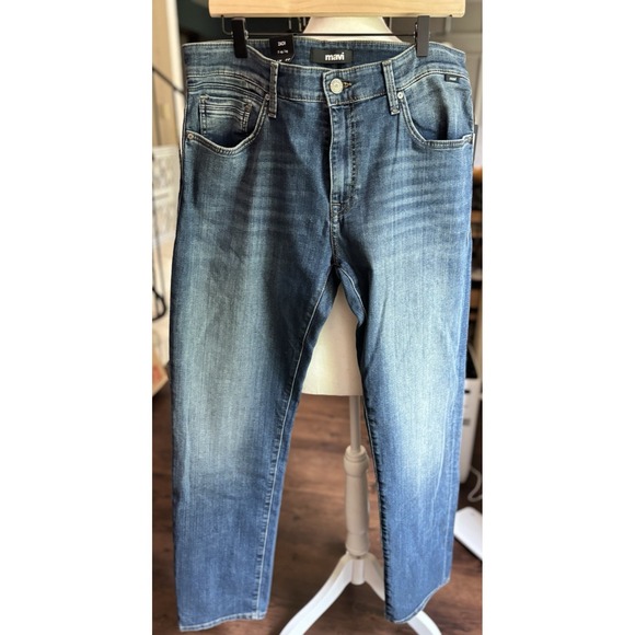 Mavi Zach Straight Leg Jeans Deep Brushed Soft Stretch Men's 34x34 New - Picture 1 of 16